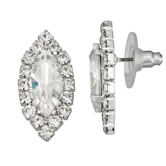 Napier Silver Tone Stud Earrings - Picture 3 of 4